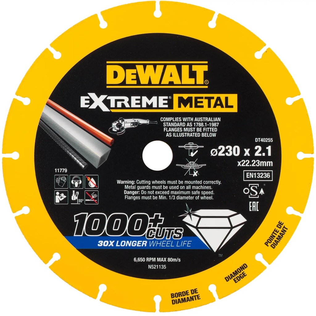 DEWALT Extreme Diamond Disc, 230 x 22.23 x 1.5mm, DT40255-QZ