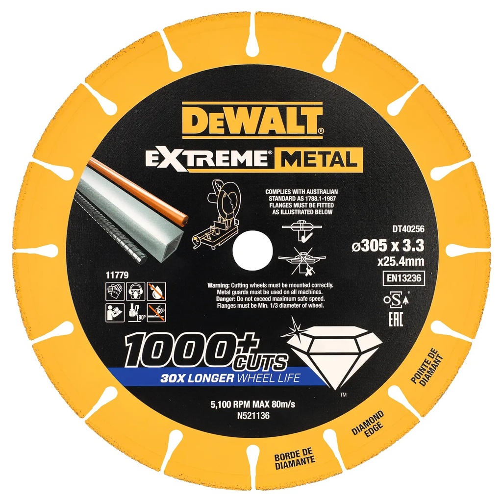 DEWALT Extreme Diamond Disc, 300 x 25.4 x 3.3mm, DT40256-QZ