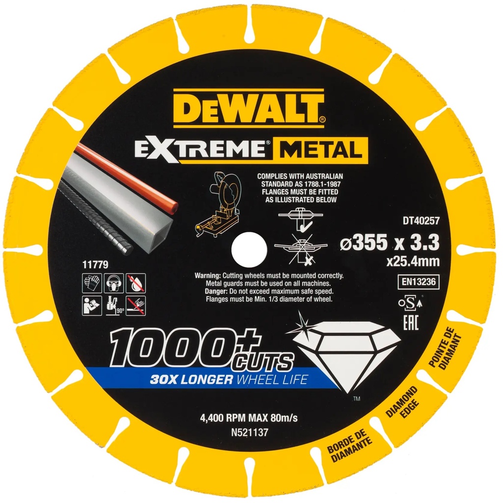 DEWALT Extreme Diamond Disc, 355 x 25.4 x 3.3mm, DT40257-QZ