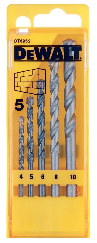 DEWALT Masonry Drill Bit Set, 5 Pcs, DT6952-QZ