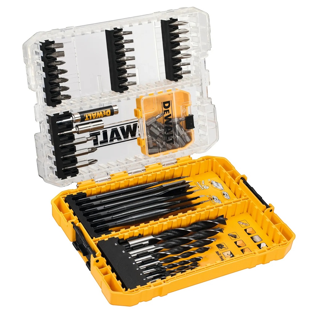DEWALT Drill Drive Set with Brad Point and EXTREME Flatwood Bits, 57 pc, DT70758-QZ