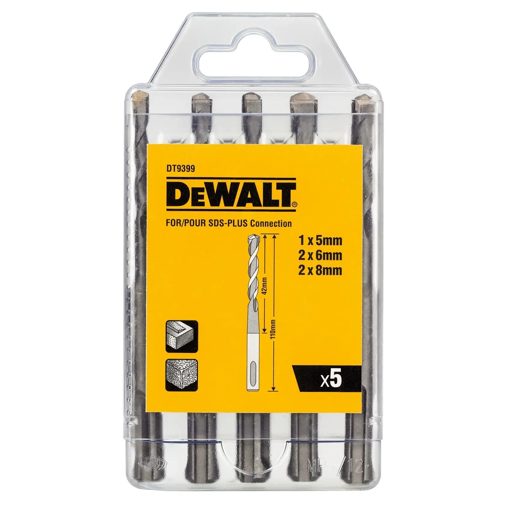 DEWALT SDS plus 5 Piece Drilling Set, DT9399-QZ