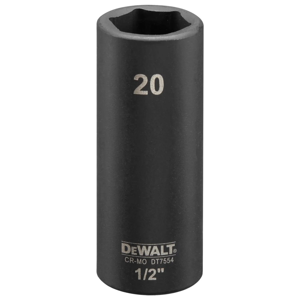 DEWALT Cheie tubulara de impact de 1/2 in., adanca, 20 mm, DT7554-QZ