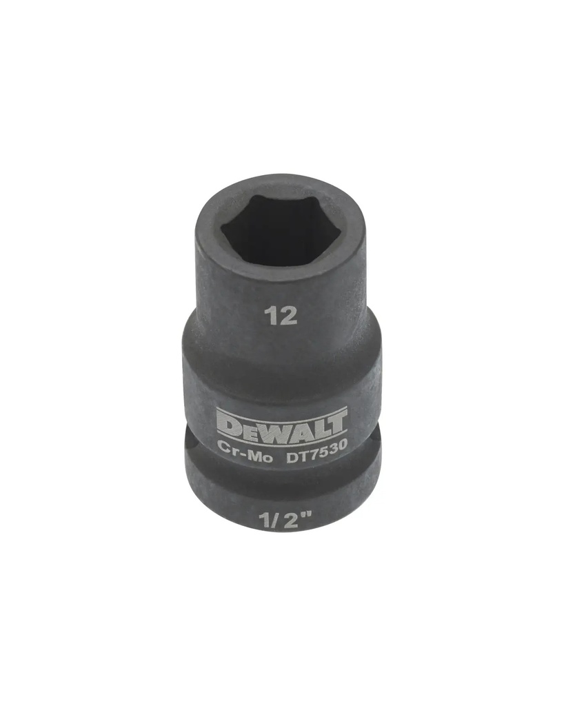 DEWALT 1/2" Shallow Impact Socket, 12mm, DT7530-QZ