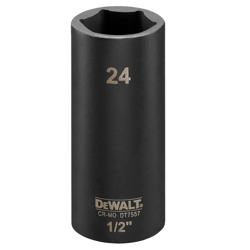DEWALT 1/2" Impact Socket, Deep, 24mm, DT7557-QZ