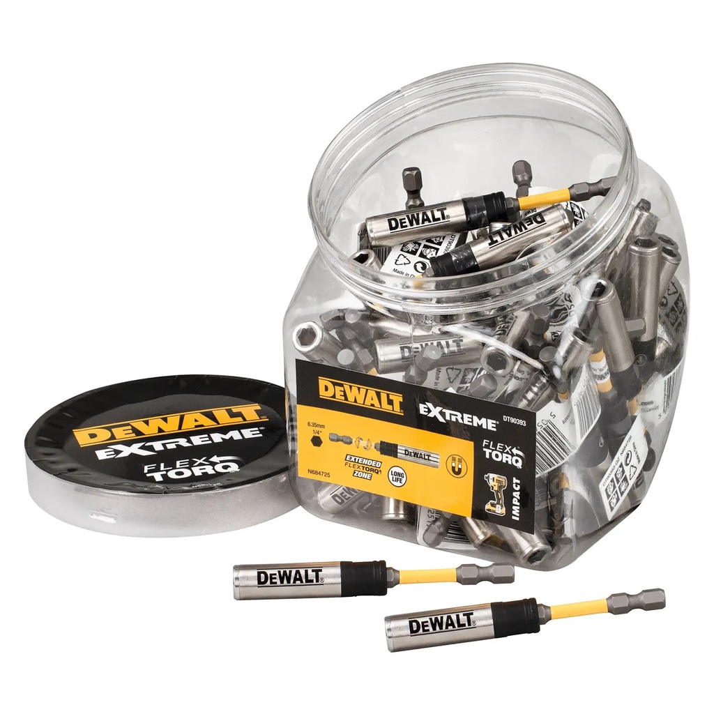DEWALT 51 x DT7522-QZ Magnetic Bit Holder, JAR, DT90393-QZ