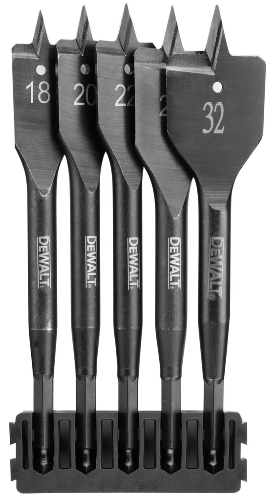 DEWALT Extreme Bara de freze pentru lemn plat compatibila cu TOUGHCASE+, 5 bucati, DT70832-QZ