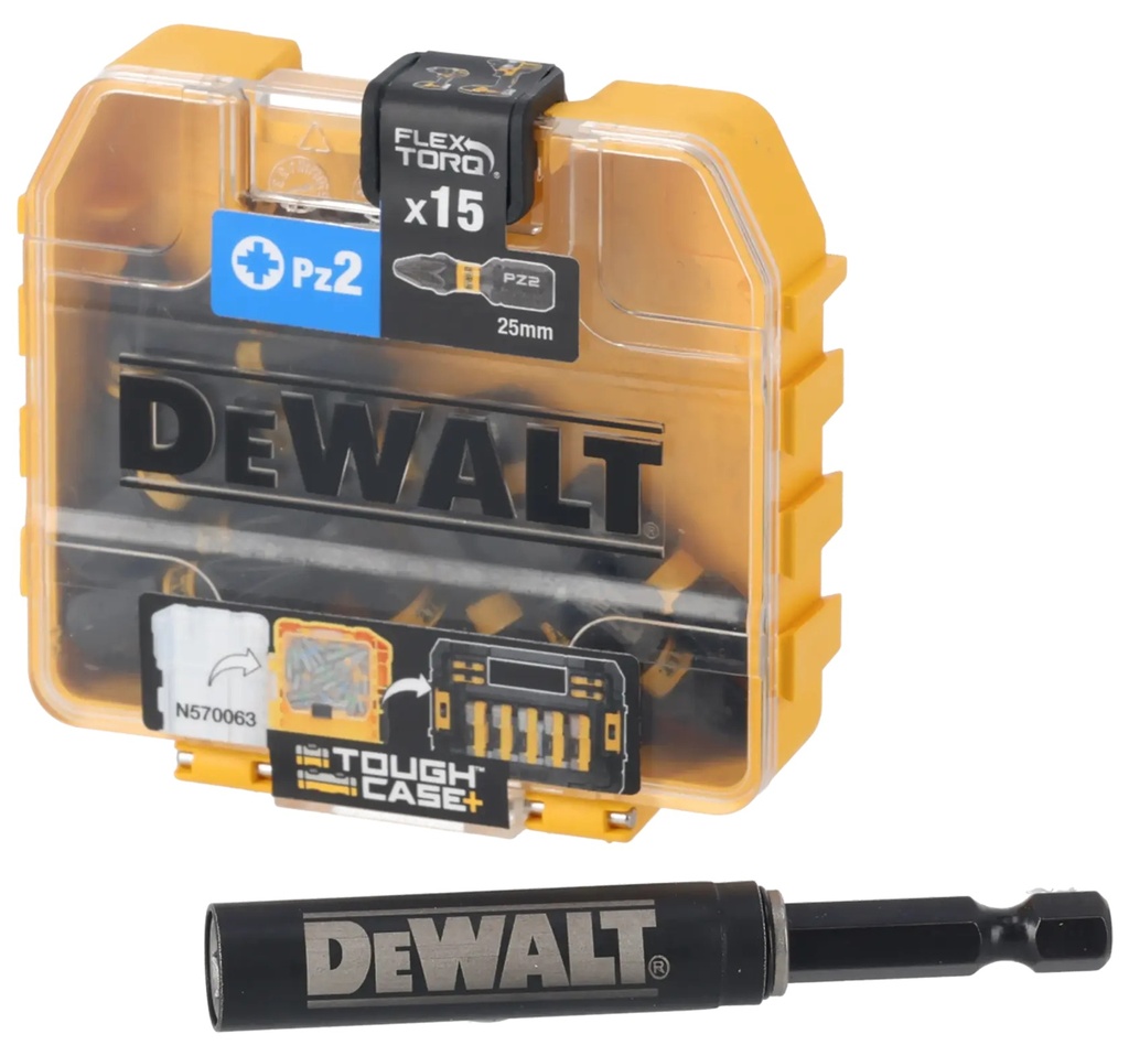 DEWALT FLEXTORQ Screwdriving Set with Impact Ready Drive Guide, Small Bulk Storage Case, 16 Pcs, DT70618T-QZ