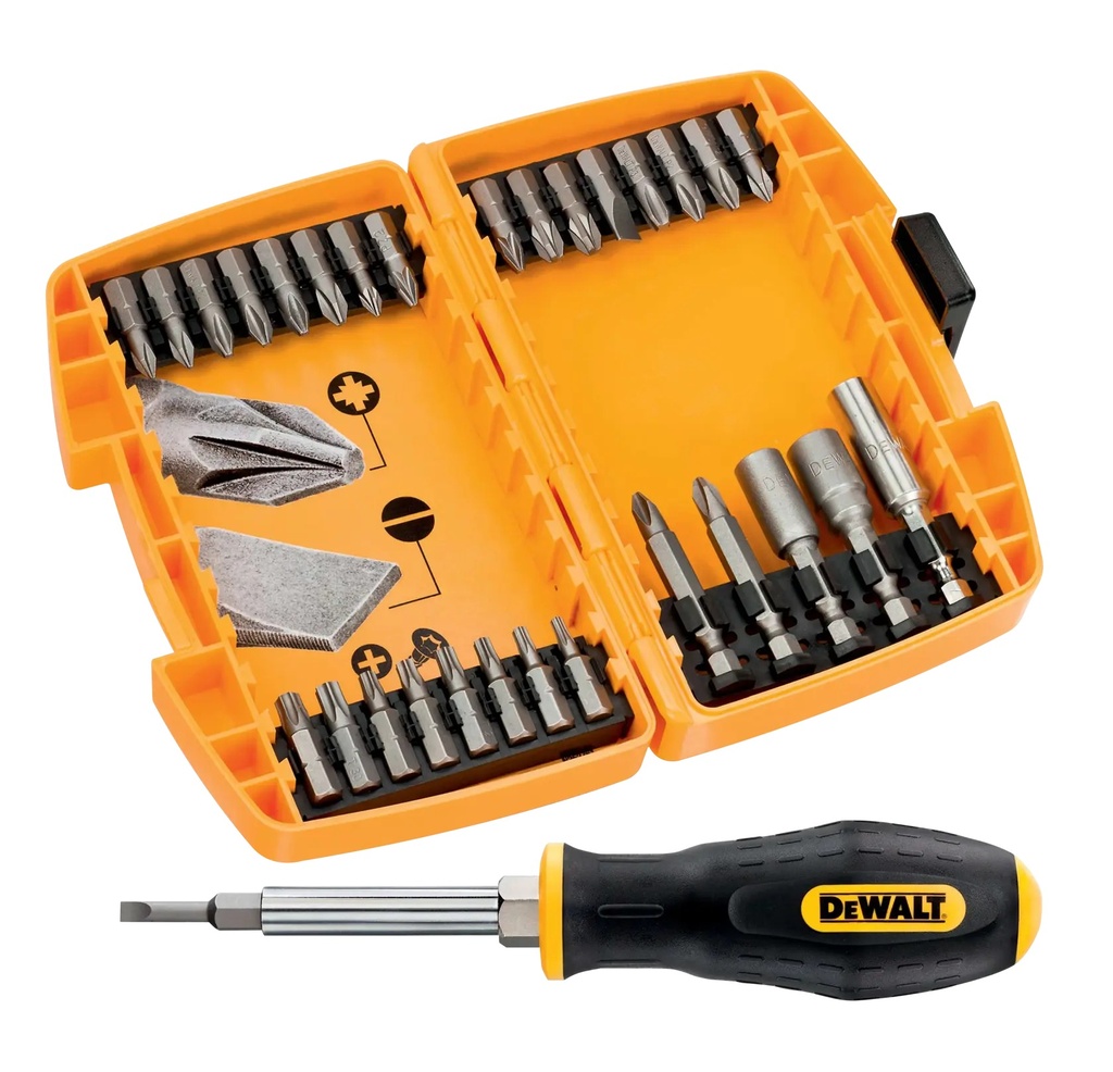 DEWALT High Performance - Small Tough Case Set with 6 in 1 Screwdriver, 30 pc, DT71506-QZ
