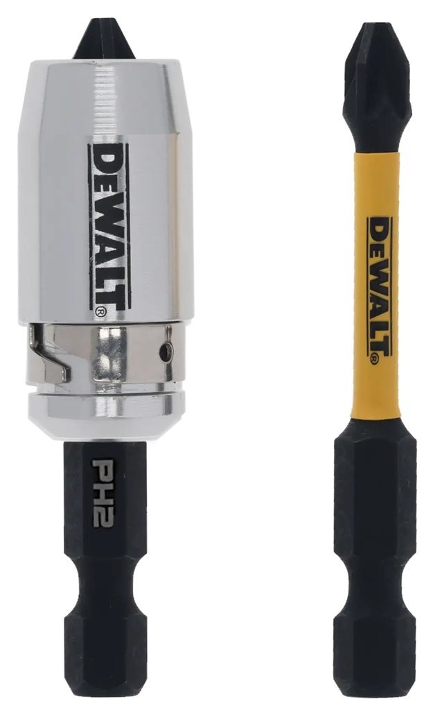 DEWALT PH2 FLRQ Screwdriver Bit + ALU Sleeve, 57mm, 3 Pcs, DT70536T-QZ