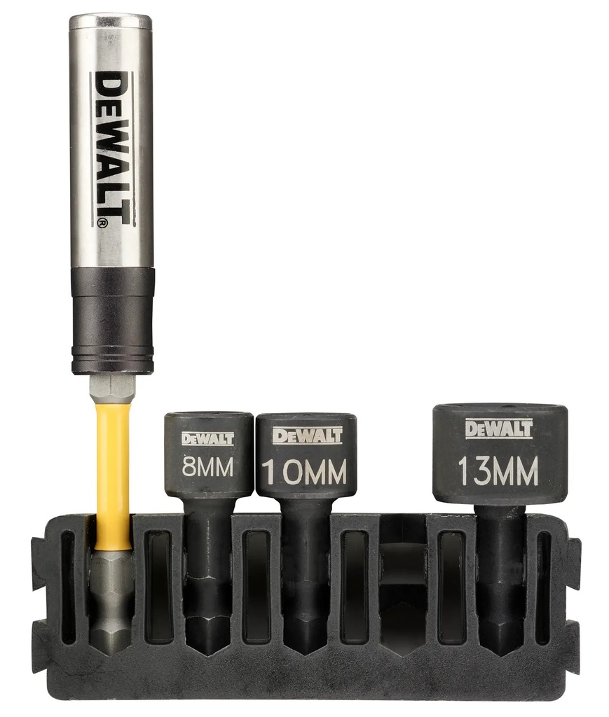 DEWALT Stubby Nut Driver and Bit Holder Bar TOUGHCASE+ Compatible, 4 Pcs, DT70826-QZ