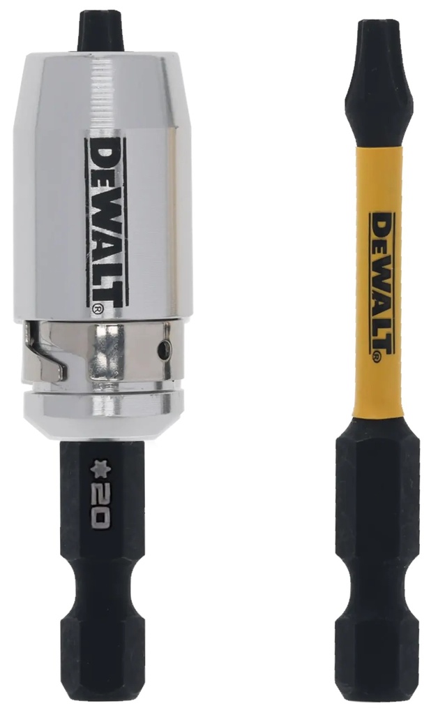 DEWALT T20 FLRQ Screwdriver Bit + ALU Sleeve, 57mm, 3 Pcs, DT70537T-QZ