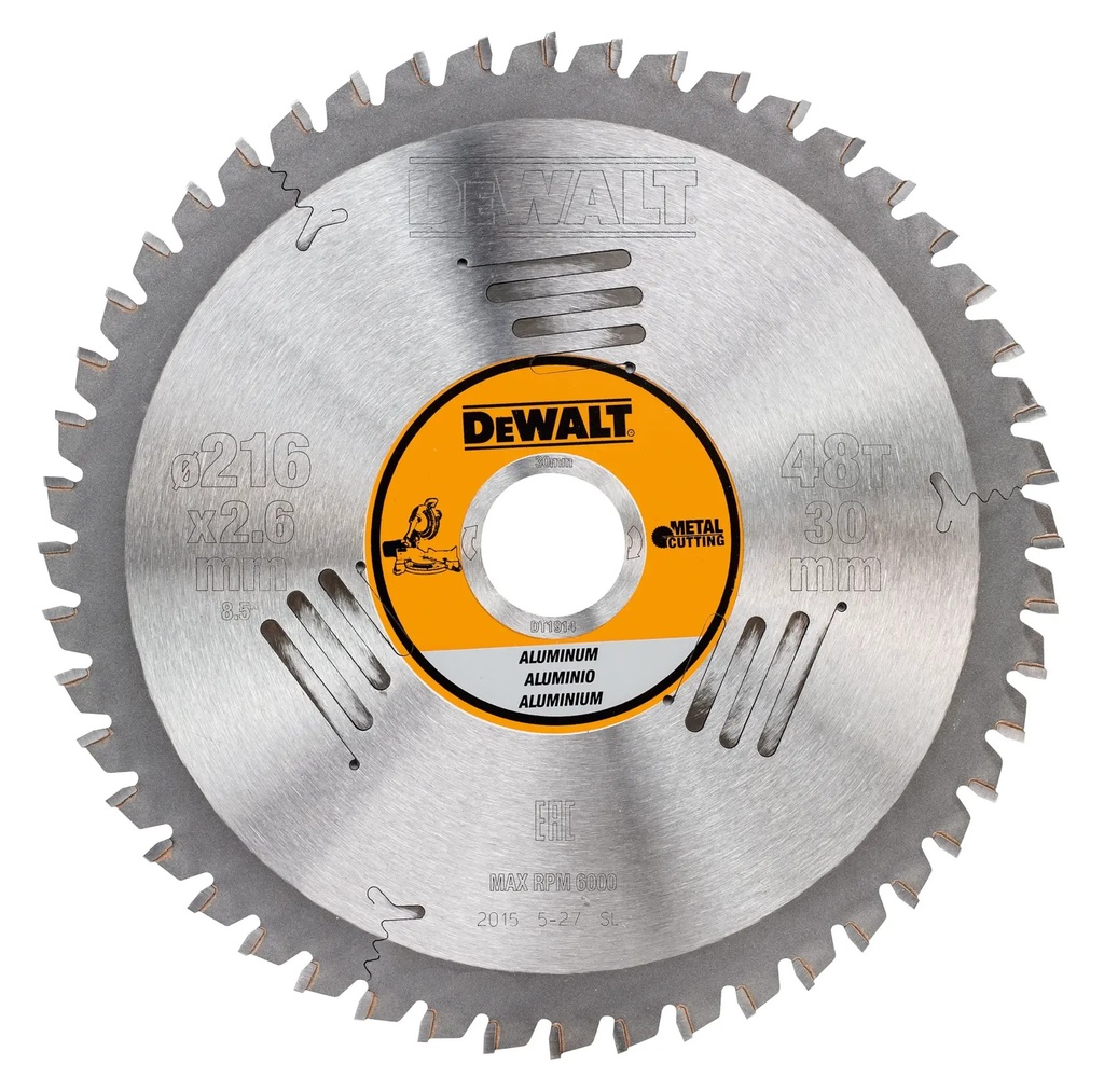 DEWALT Metal Aluminum Circular Saw Blade, 216mm x 30mm, 48T, DT1914-QZ