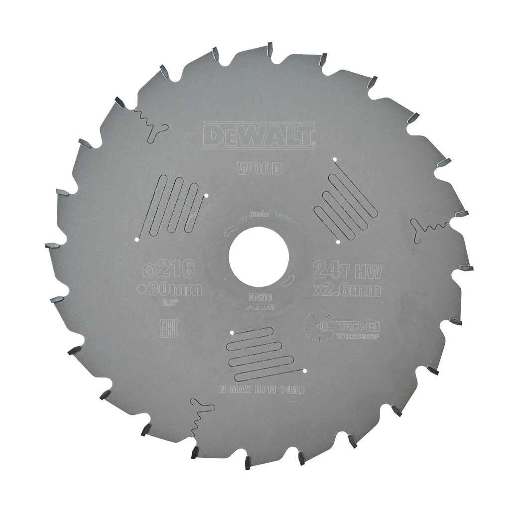 DEWALT Extreme Lama de ferastrau circular pentru atelier, 216 mm x 30 mm, 24 dinti, DT4310-QZ