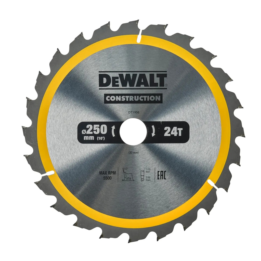 DEWALT Circular Saw Blade, 250mm x 30mm, 24T, DT1956-QZ
