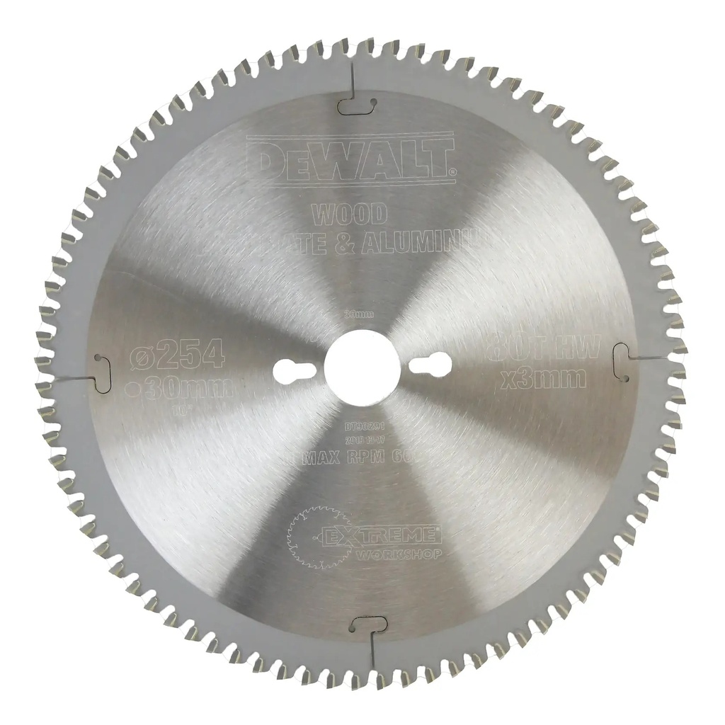 DEWALT Extreme Workshop Circular Saw Blade TCG (16/20/25/25.4/30mm), 254mm, 96T, DT90291-QZ