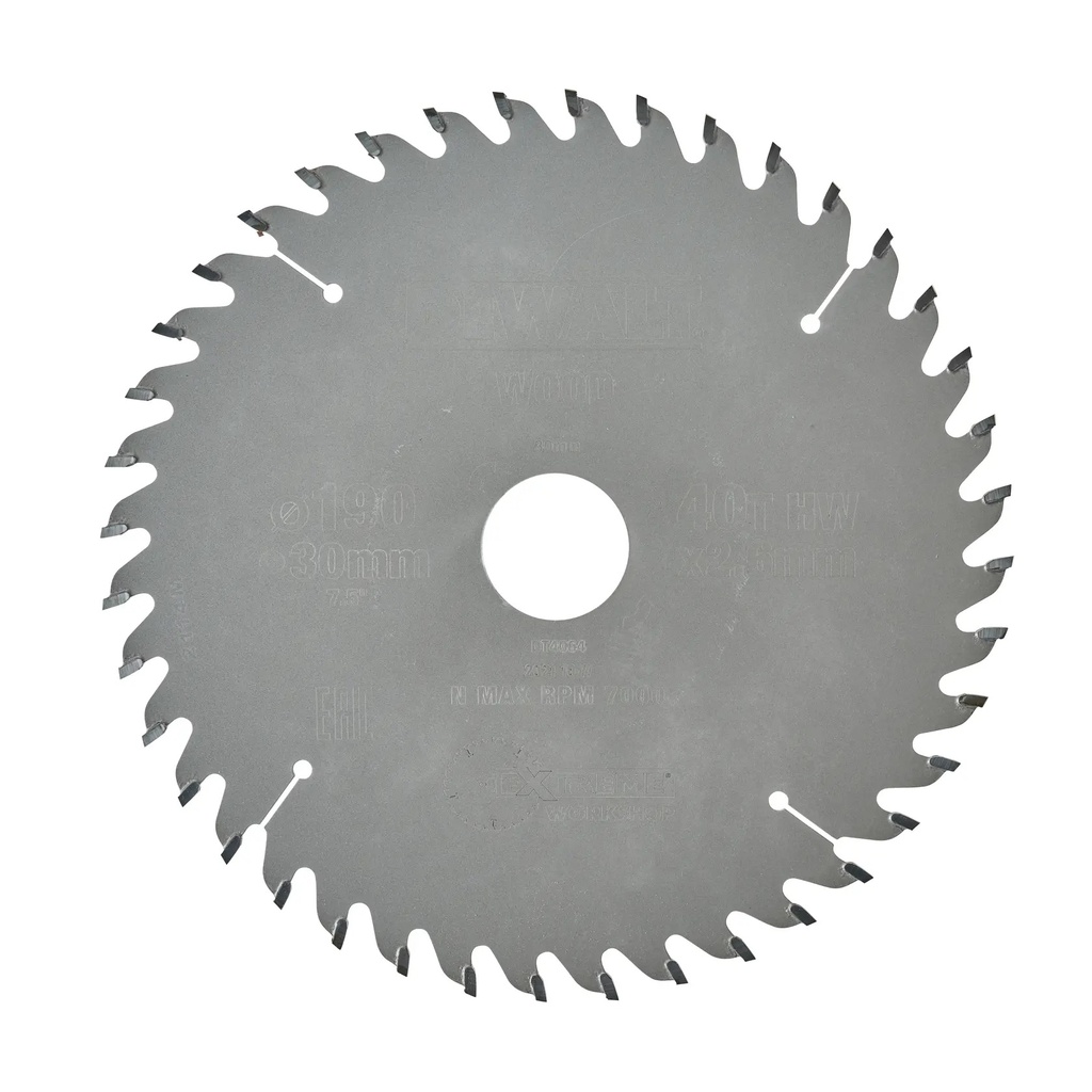 DEWALT Extreme Lama de ferastrau circular pentru atelier, 190 mm x 30 mm, 40 dinti, DT4064-QZ