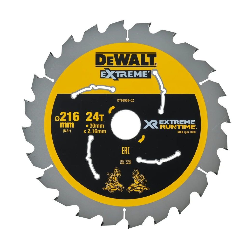 DEWALT Extreme Runtime Circular Saw Blade, 216mm x 30mm, 24T, DT99568-QZ