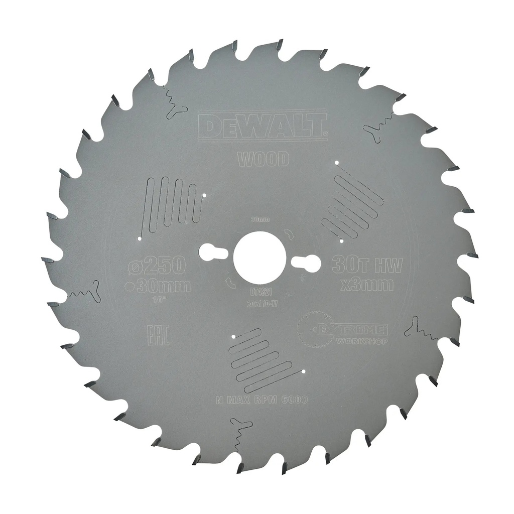 DEWALT Extreme Lama de ferastrau circular pentru atelier, 250 mm x 30 mm, 30 dinti, DT4321-QZ