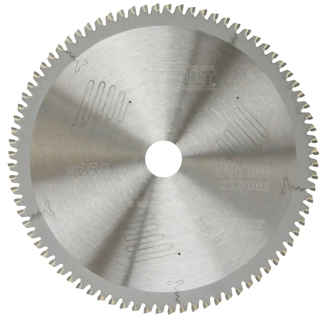 DEWALT Extreme Lama de ferastrau circular pentru atelier ATB (16/20/25/25,4/30 mm), 254 mm, 80 dinti, DT90267-QZ