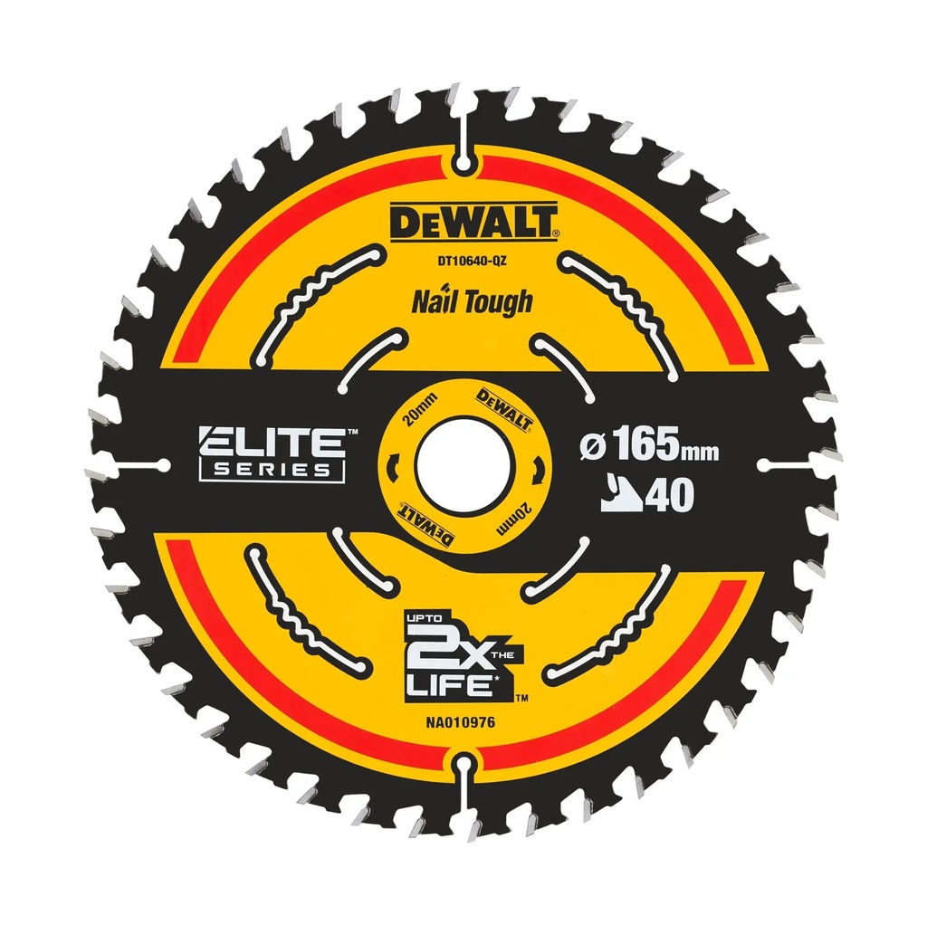 DEWALT Elite Circular Saw Blade, 165mm x 20mm, 40T, DT10640-QZ