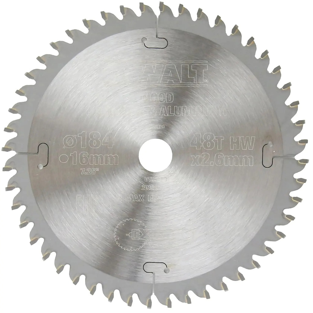 DEWALT Extreme Workshop Circular Saw Blade TCG (16/20 mm), 184mm, 48T, DT90263-QZ