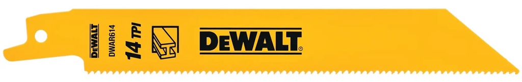 DEWALT Lama alternativa bi-metalica cu spate drept 6" 14 TPI, pachet de 2, DW4808