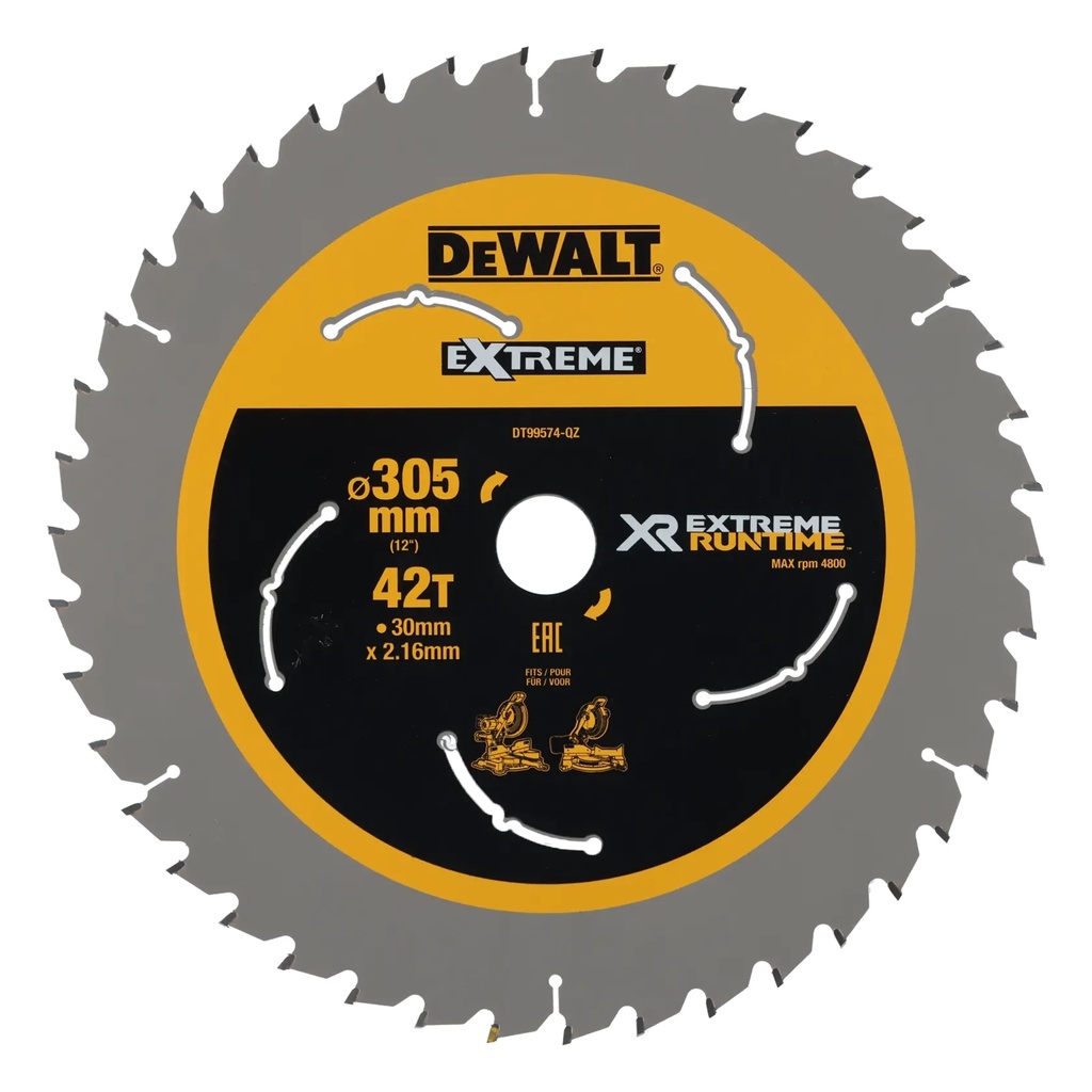 DEWALT Extreme Lama de ferastrau circular Runtime, 305 mm x 30 mm, 42 dinti, DT99574-QZ