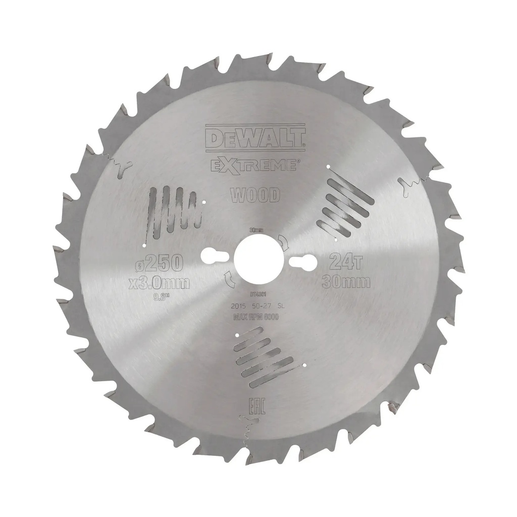 DEWALT Extreme Workshop Circular Saw Blade, 250mm x 30mm, 24T, DT4301-QZ