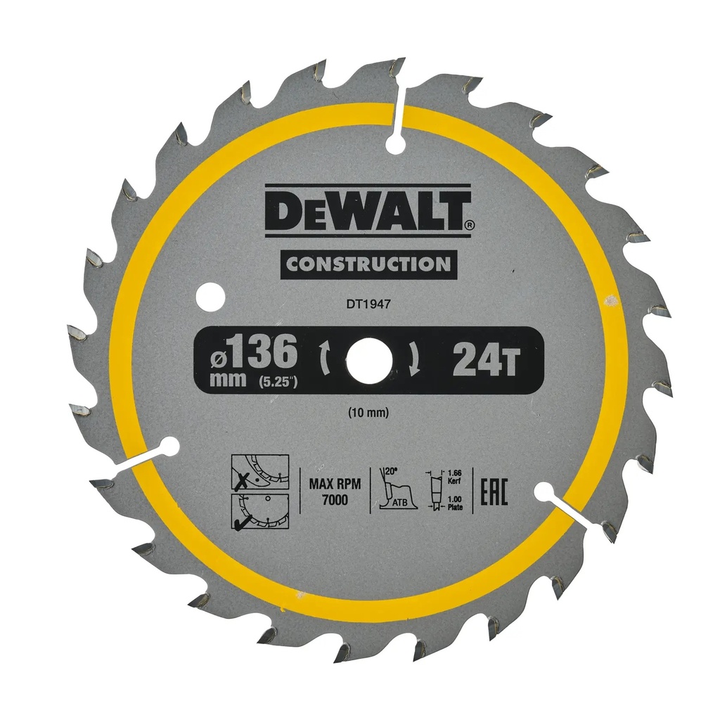 DEWALT Framing Circular Saw Blade, 136mm, 24T, DT1947-QZ
