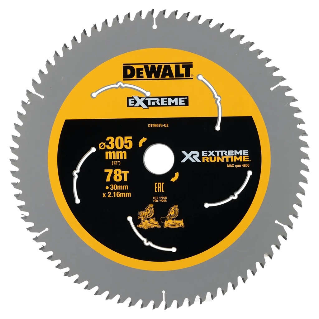DEWALT Extreme Runtime Circular Saw Blade, 305mm x 30mm, 78T, DT99576-QZ