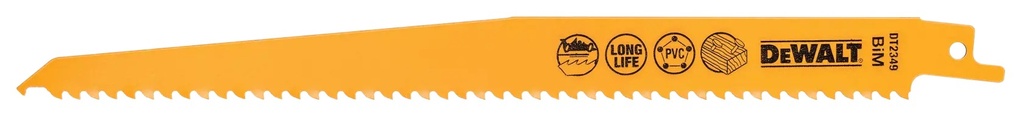 DEWALT 6 TPI (Wood) BI-Metal Reciprocating Blade, 228mm, 5 Pack, DT2349-QZ