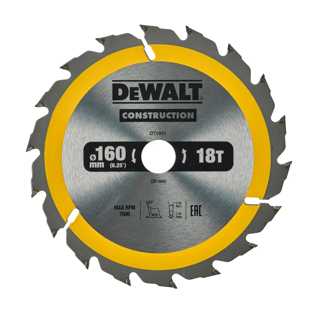 DEWALT Extreme Workshop Circular Saw Blade, 184mm x 30mm, 28T, DT4031-QZ