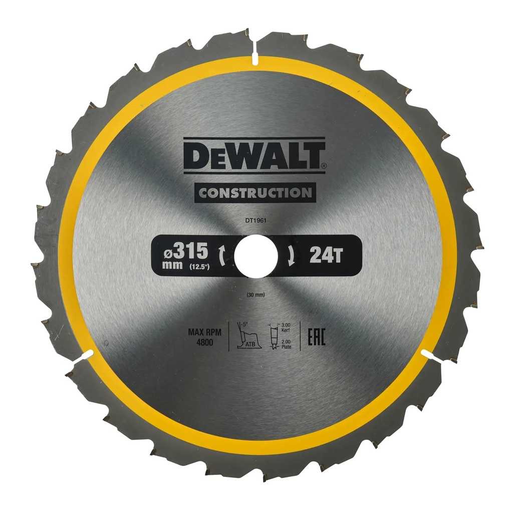 DEWALT Circular Saw Blade, 315mm x 30mm, 24T, DT1961-QZ
