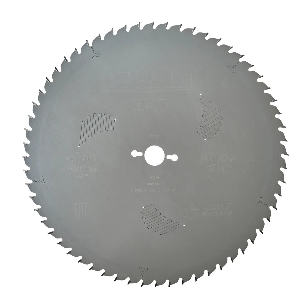 DEWALT Extreme Lama de ferastrau circular pentru atelier, 400mm x 30mm, 60T, DT4338-QZ