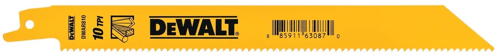 DEWALT 10 TPI BI-Metal Reciprocating Saw Blades, 8 in, 5 Pack, DWAR1810