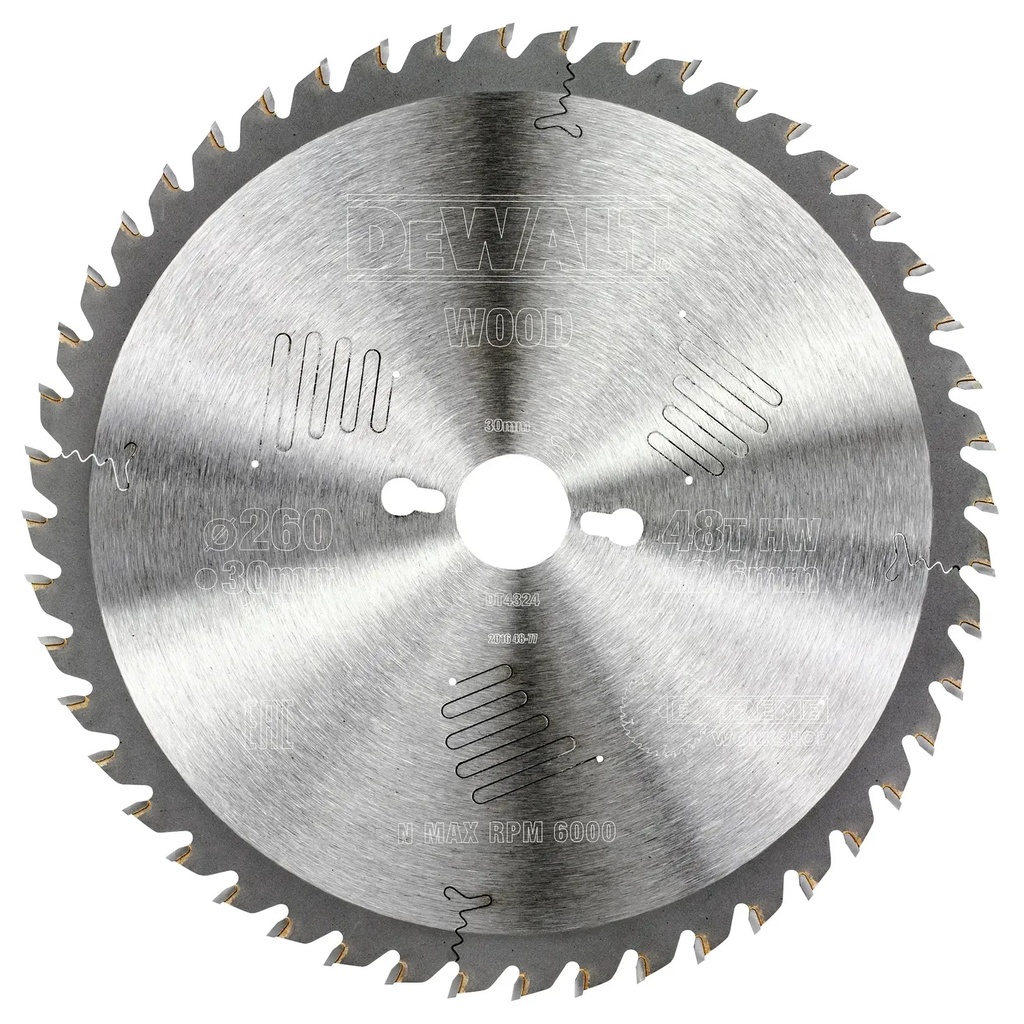 DEWALT Extreme Workshop Circular Saw Blade, 260mm x 30mm, 48T, DT4324-QZ