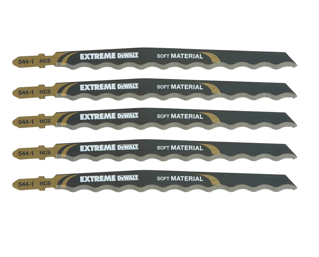 DEWALT T-Shank HCS Jigsaw Blade Foam & Rubber (T313AW), 125mm, 100 Pack, DT2201-QZ