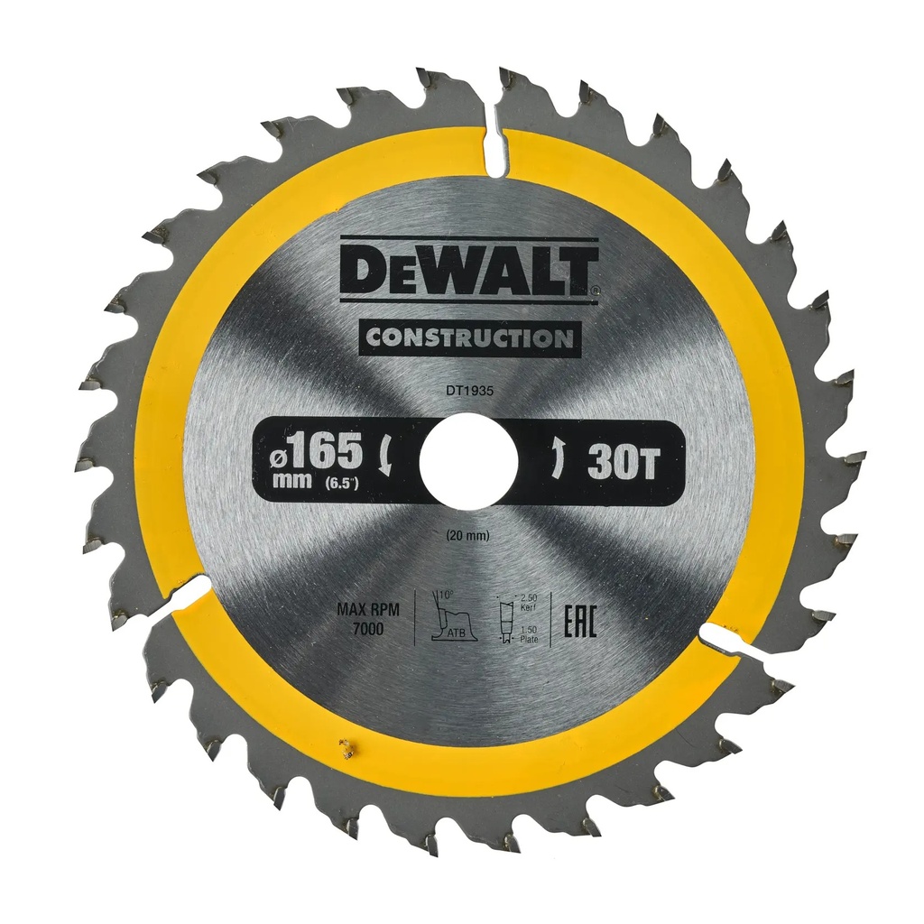 DEWALT Circular Saw Blade, 165mm x 20mm, 30T, DT1935-QZ