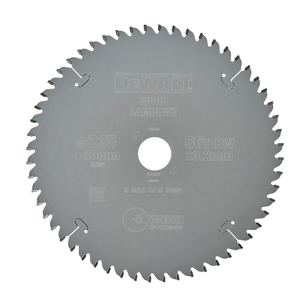 DEWALT Extreme Workshop Circular Saw Blade, 235mm x 30mm, 56T, DT4097-QZ