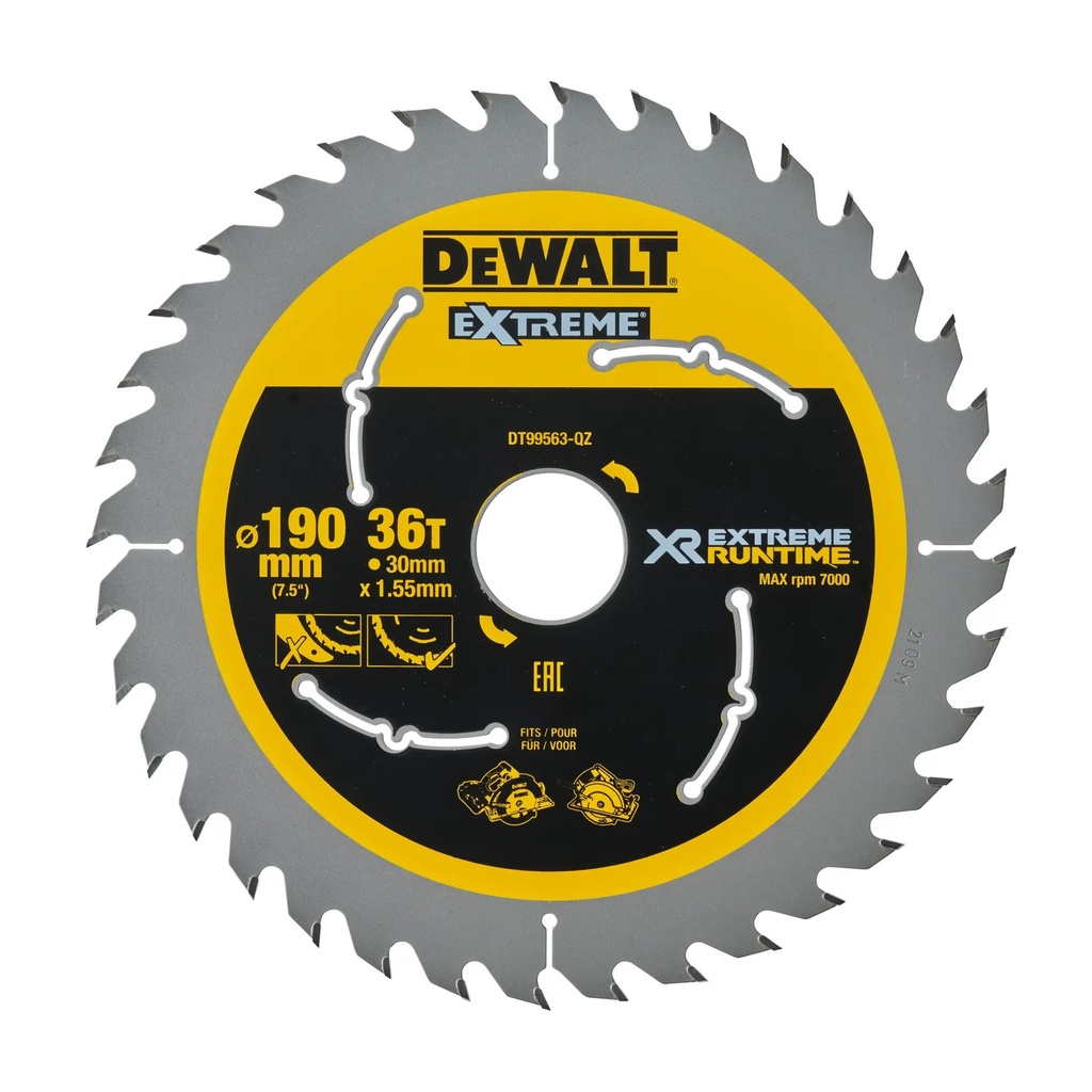 DEWALT Extreme Runtime Circular Saw Blade, 190mm x 30mm, 36T, DT99563-QZ