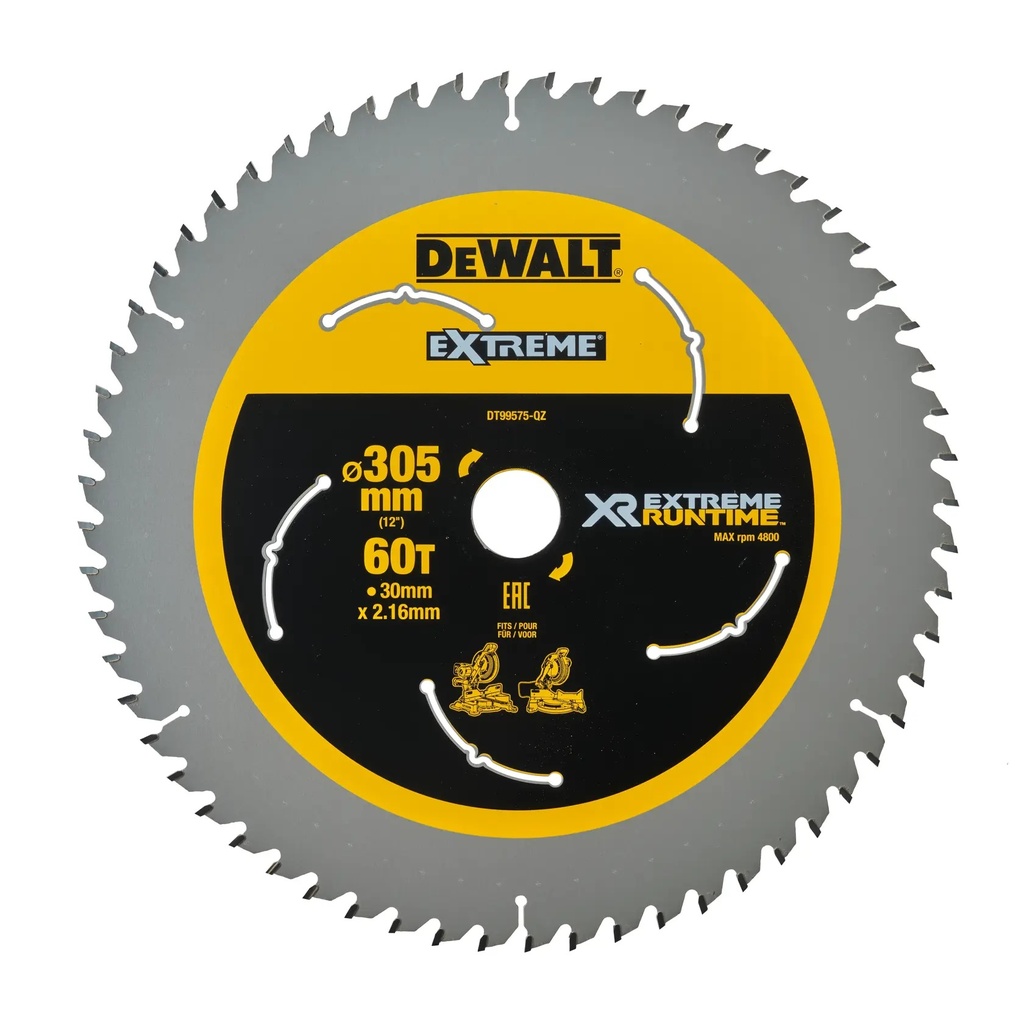DEWALT Extreme Runtime Circular Saw Blade, 305mm x 30m, 60T, DT99575-QZ