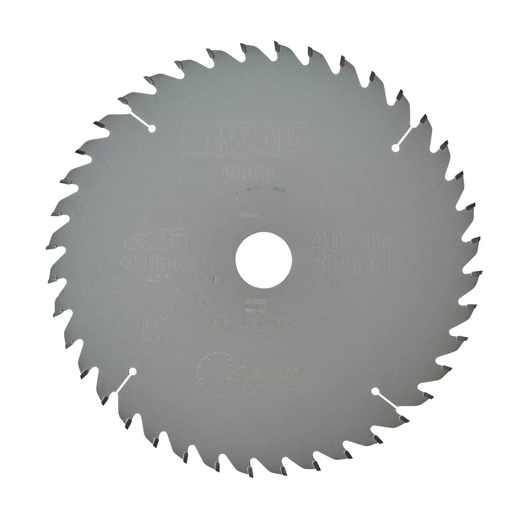 DEWALT Extreme Workshop Circular Saw Blade, 235mm x 30mm, 40T, DT4067-QZ
