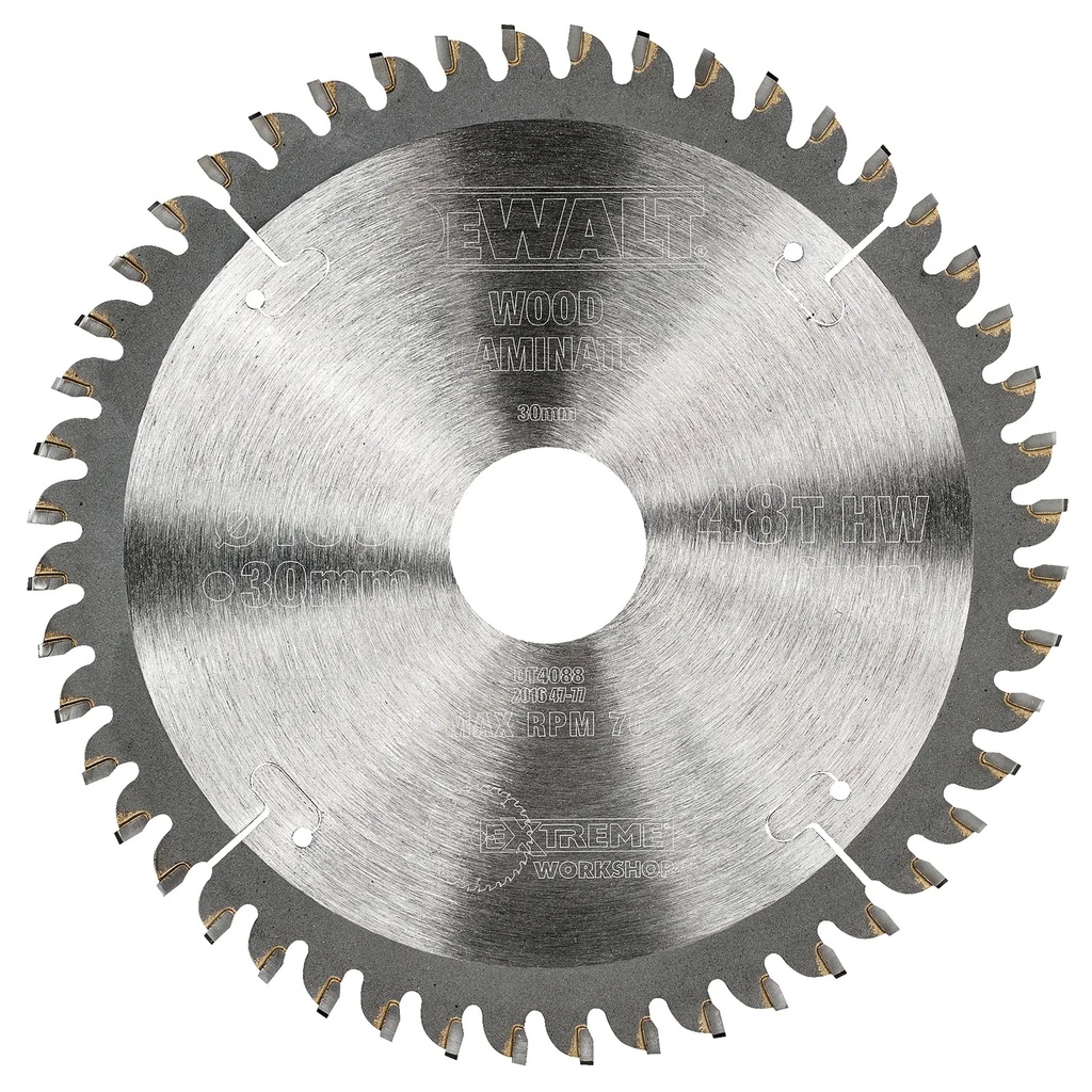 DEWALT Extreme Workshop Circular Saw Blade, 165mm x 30mm, 48T, DT4088-QZ