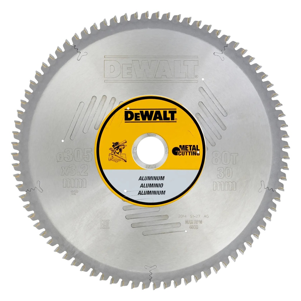 DEWALT Aluminum Circular Saw Blade, 305mm x 30mm, 80T, DT1916-QZ