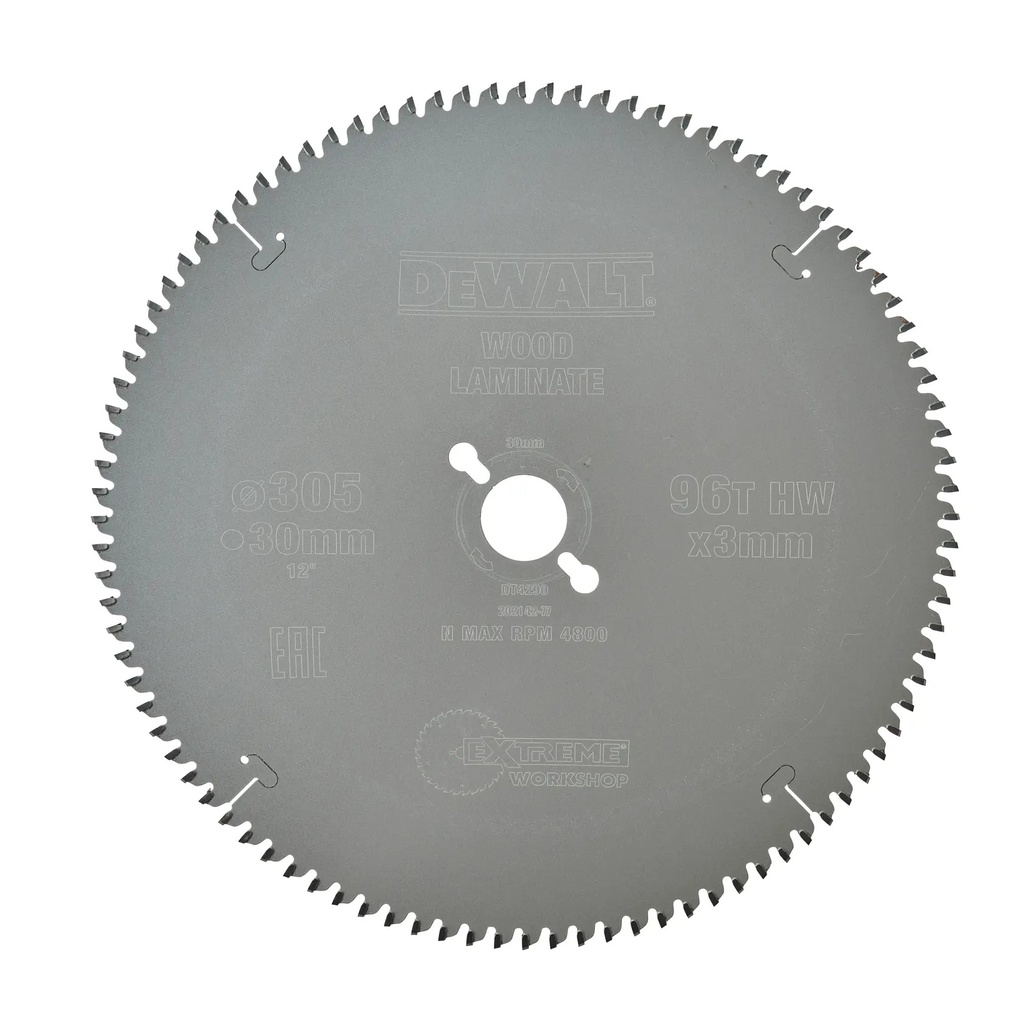 DEWALT Extreme Lama de ferastrau circular pentru atelier - arbore de 30 mm, 305 mm, 96 dinti, DT4290-QZ