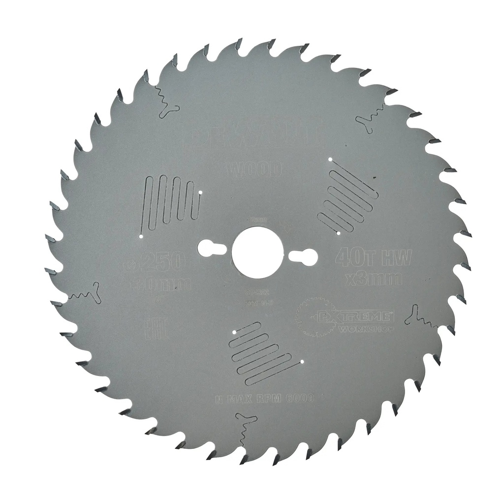 DEWALT Extreme Lama de ferastrau circular pentru atelier, 250 mm x 30 mm, 40 dinti, DT4322-QZ