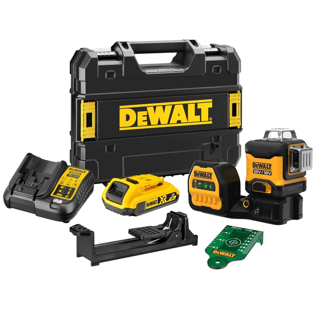 DEWALT Green Cross Line Laser, 3x360, 12V/18V XR®, 1 x 2.0Ah, DCE089D1G18-GB
