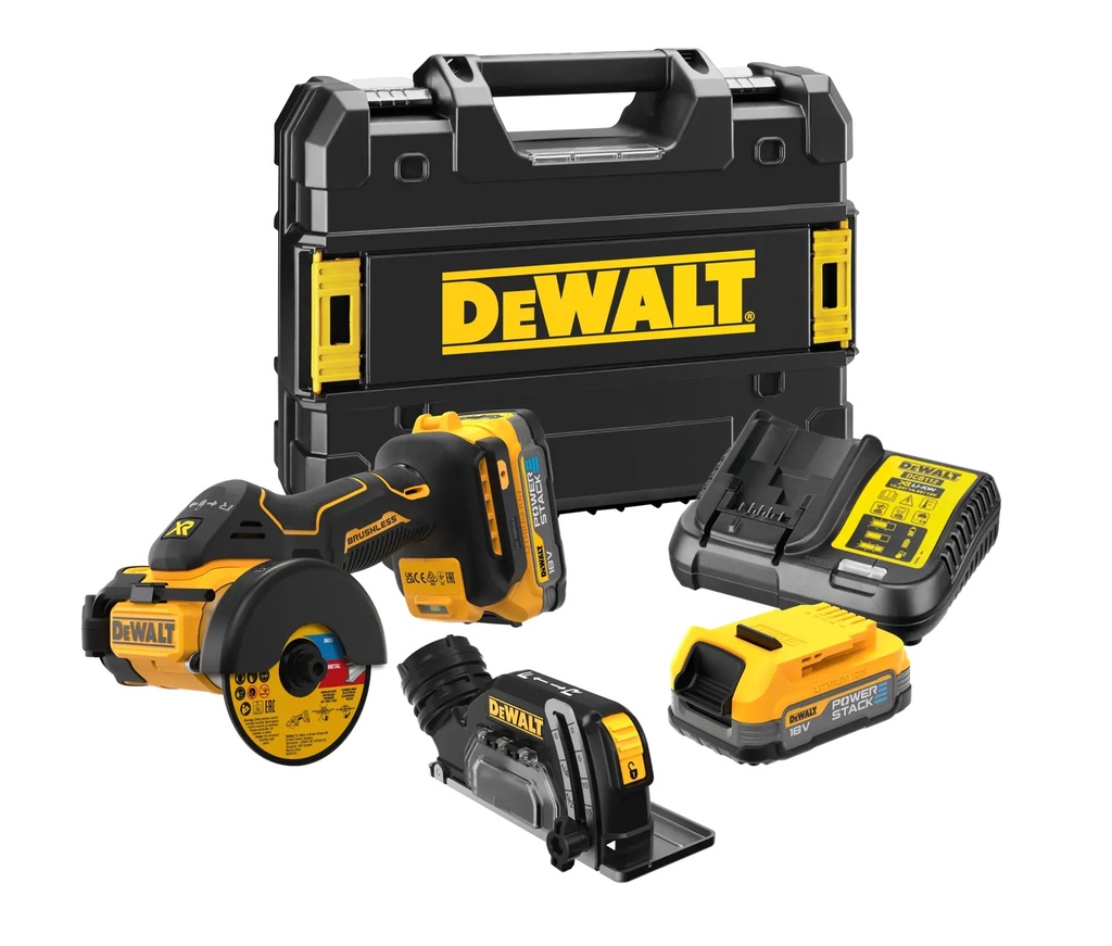 DEWALT Brushless Cut-Off Tool, 76mm, 18V XR®, 2 x 1.7Ah POWERSTACK™, DCS438E2T-GB