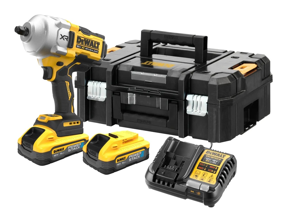 DEWALT Brushless 1/2" Hog Ring Premium High Torque Impact Wrench, 18V XR®, 2 x 5.0Ah POWERSTACK™, DCF961H2T-GB